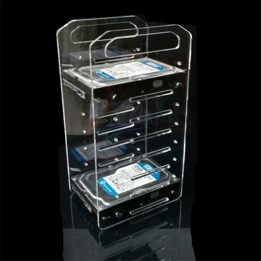 3.5"Transparent Desktop Computer External Hard Drives Bracket Enclosure Set Tool
