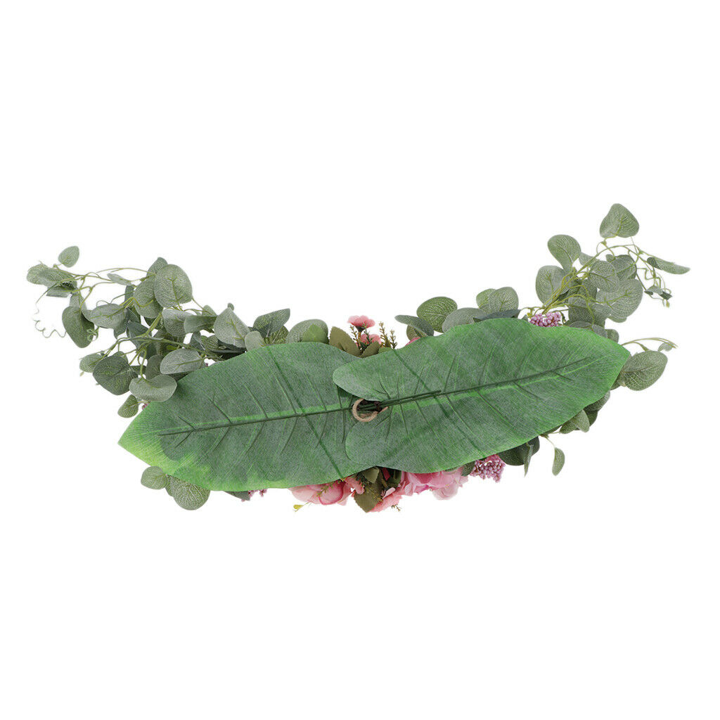 Artificial Flower Door Lintel Wreath Garland Window Door Decor Pink