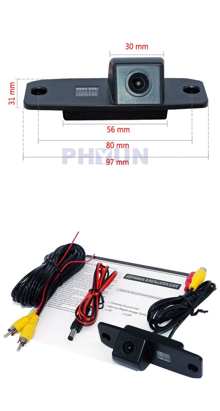 For Hyundai Tucson Accent ElantraVeracruz Rearview Backup Parking Reverse Camera