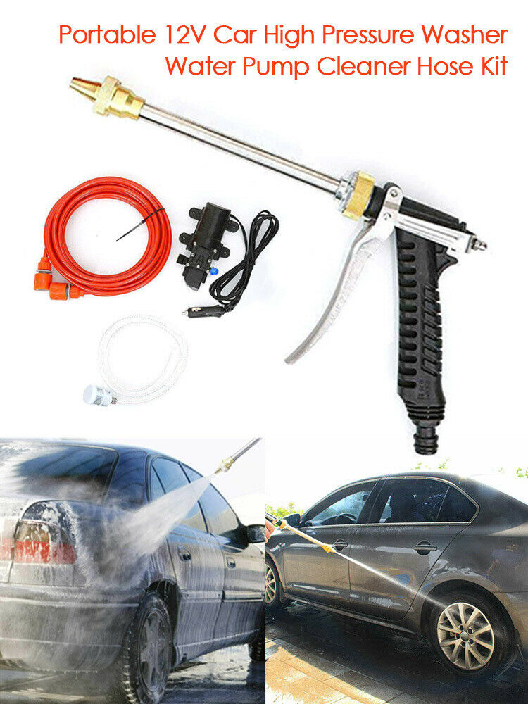Portable 12V 80W Car High Pressure Washer Water Pump Kit Jet Washing