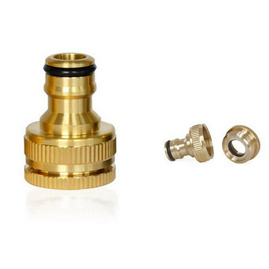 3/4 inch and 1/2 inch Brass Garden Faucet Hose Tap Water Connector Adaptor