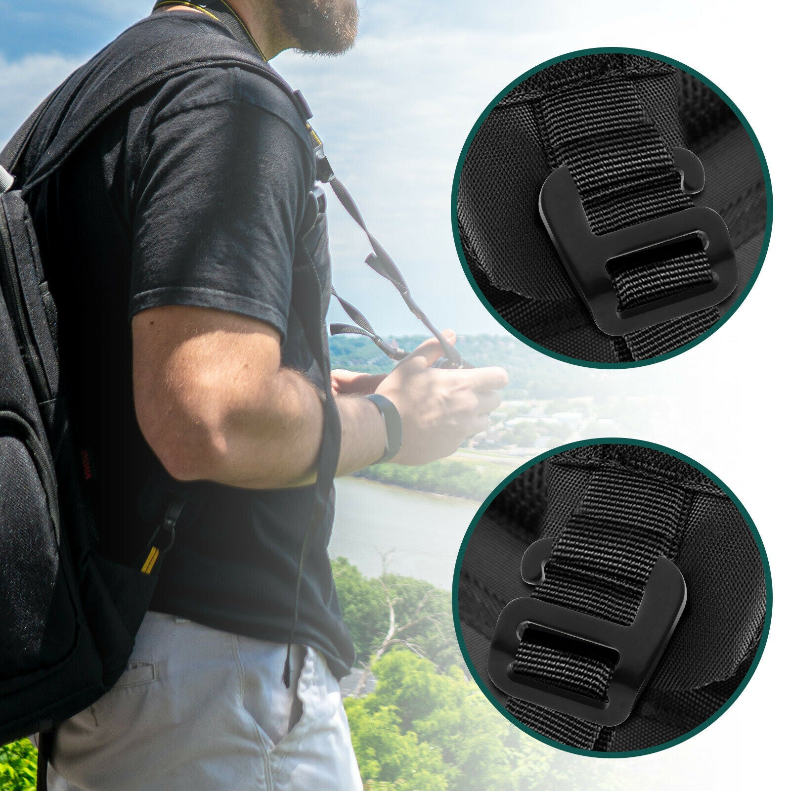 20Pcs 1 Inch G Hook Backpack Webbing Buckle Strap Clip Keychain Holder Hanger