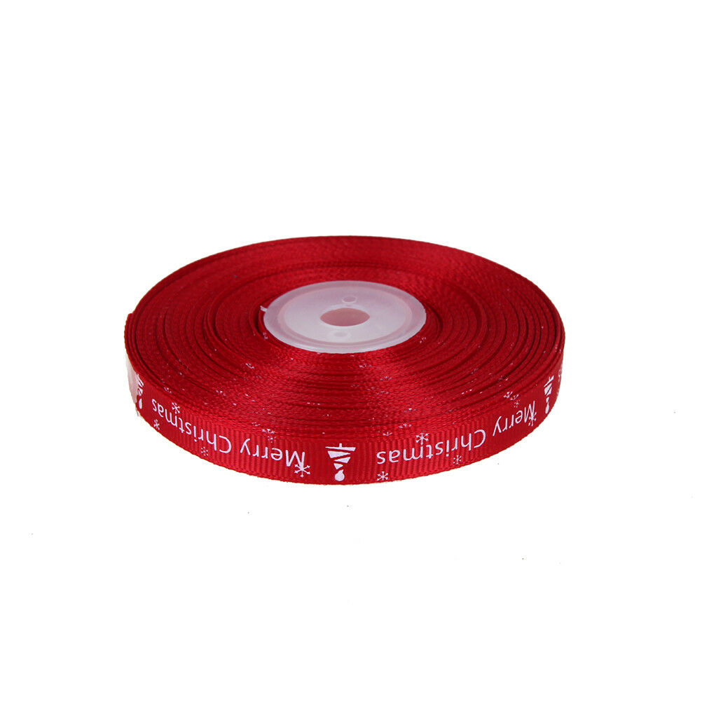 25yards/Roll Satin Ribbon Gift Wrapping Merry Christmas Happy New Year Cra.l8