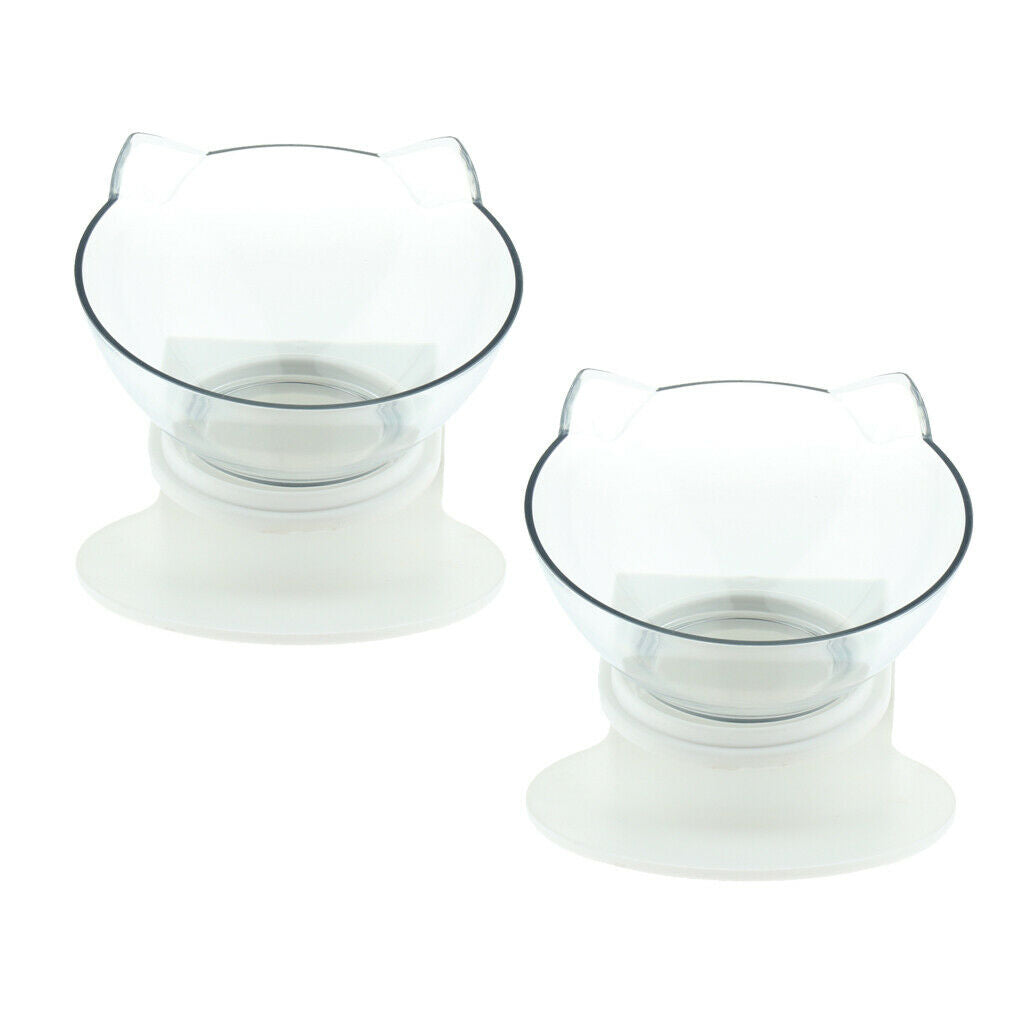 2pcs Cat Kitty Elevated Bowls Pet Raised Feeder Dispenser Puppy Single Bowl