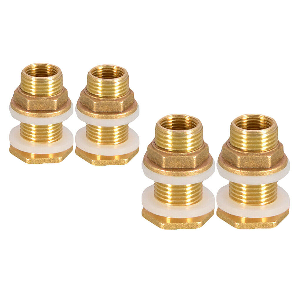 4pcs Solid Brass Water Tank Connector Leak-proof Firm Connect DN15 DN20
