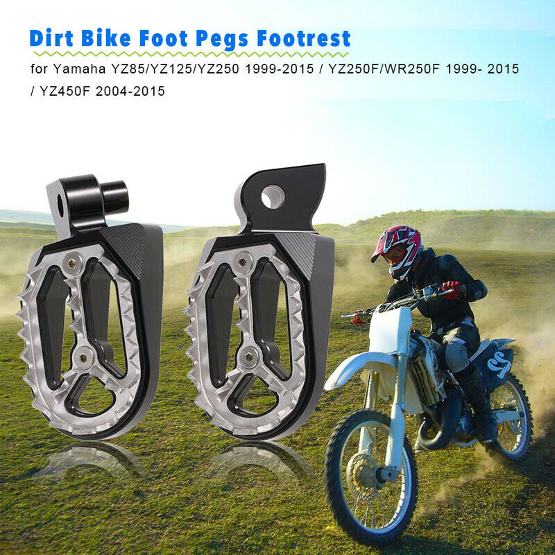 2PCS Motorcycle Pedal Non-slip Rear Foot Pegs Stainless steel Shark tooth Style
