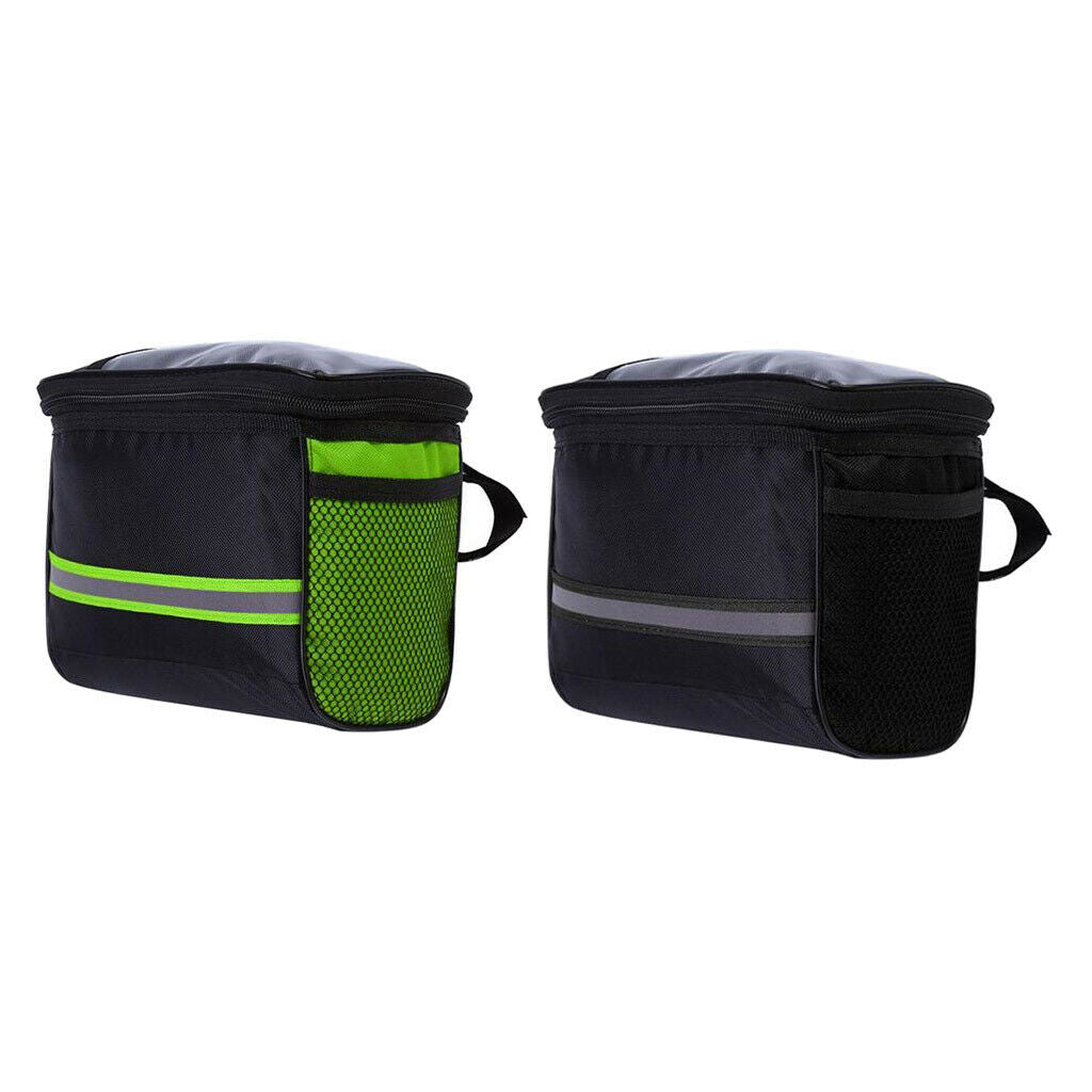 2Pcs Mountain Bike Handlebar Bag Bicycle Front Basket Bag Pouch Pack Pannier