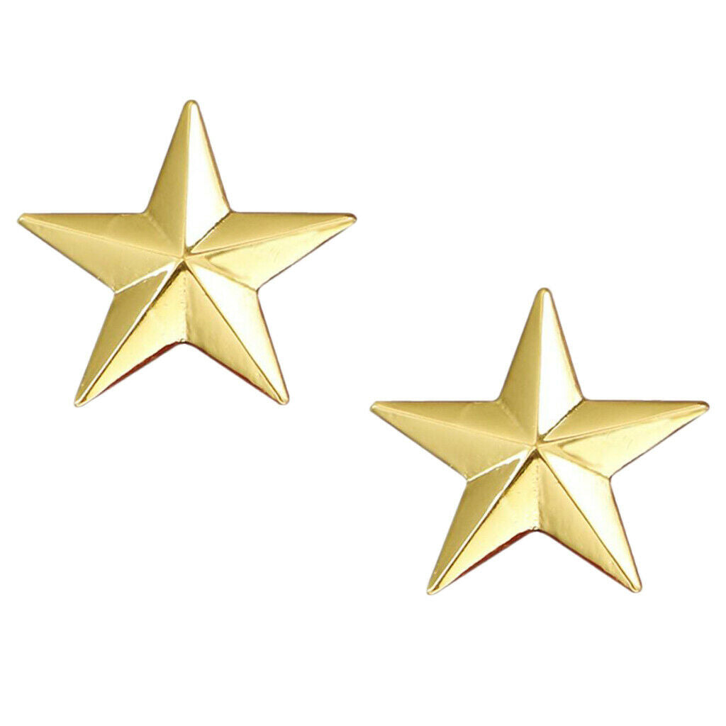 4Pcs Men Women Classic Star Brooch Collar Tie Corsage Party Badge Golden