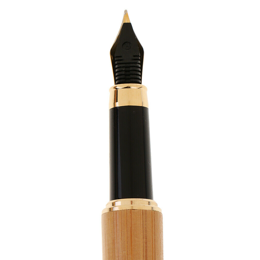 1pc Classic Bamboo Ink Fountain Pen for Offices Gift Writing Accessory