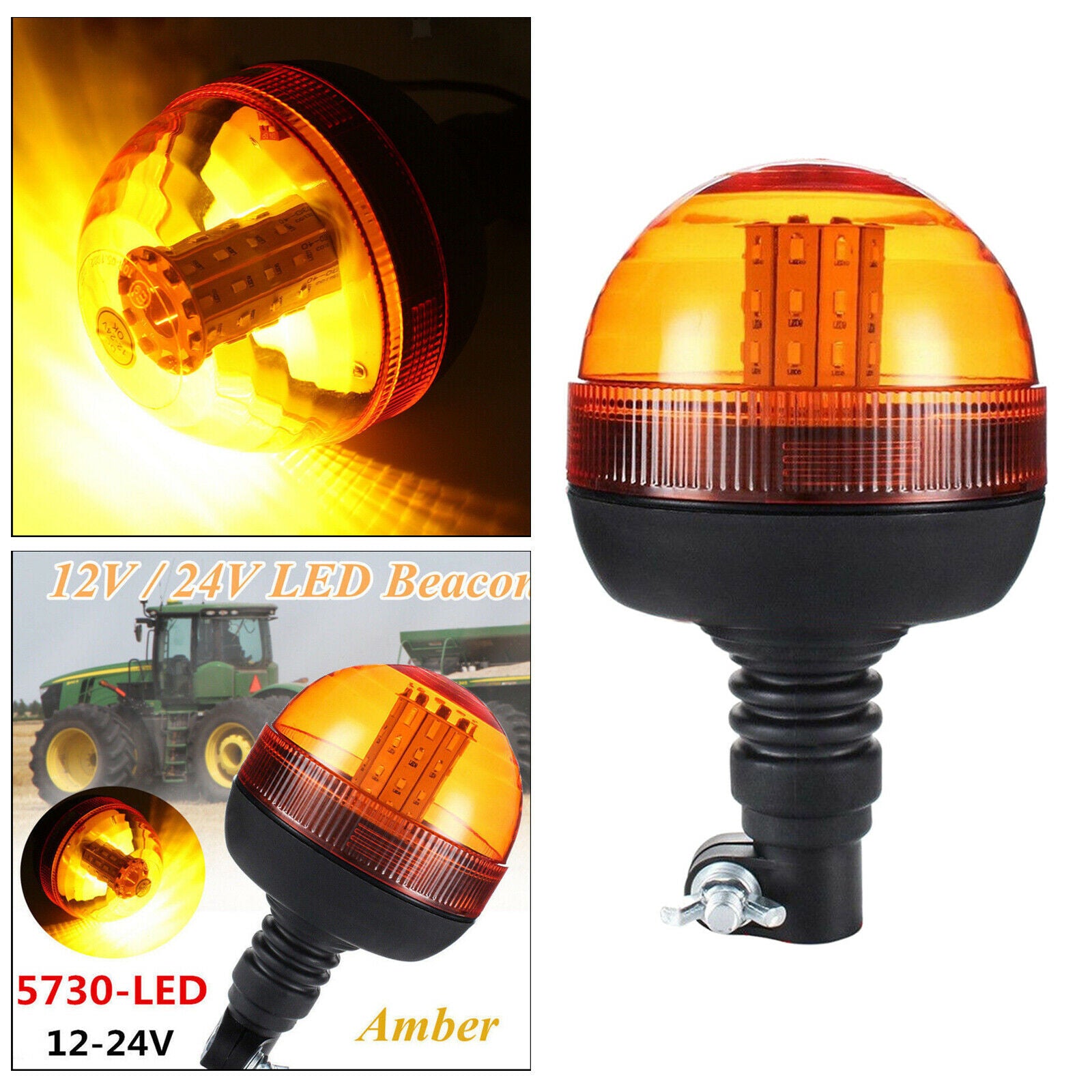 Amber Warning Light for Car Truck Roof Forklift UTV Bus Golf Carts Bar