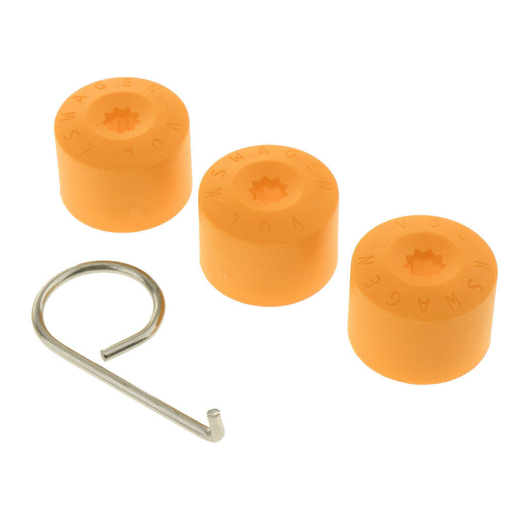 20PCS Wheel Nut Bolt Tire Screw Cap Dust Cover+Tool for VW Golf Yellow