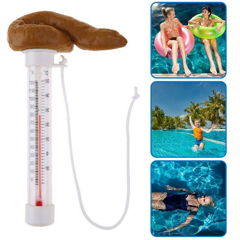 Funny Pool Thermometer Floating Poop Prank Pool and Hot Tub Thermometer Outdoor