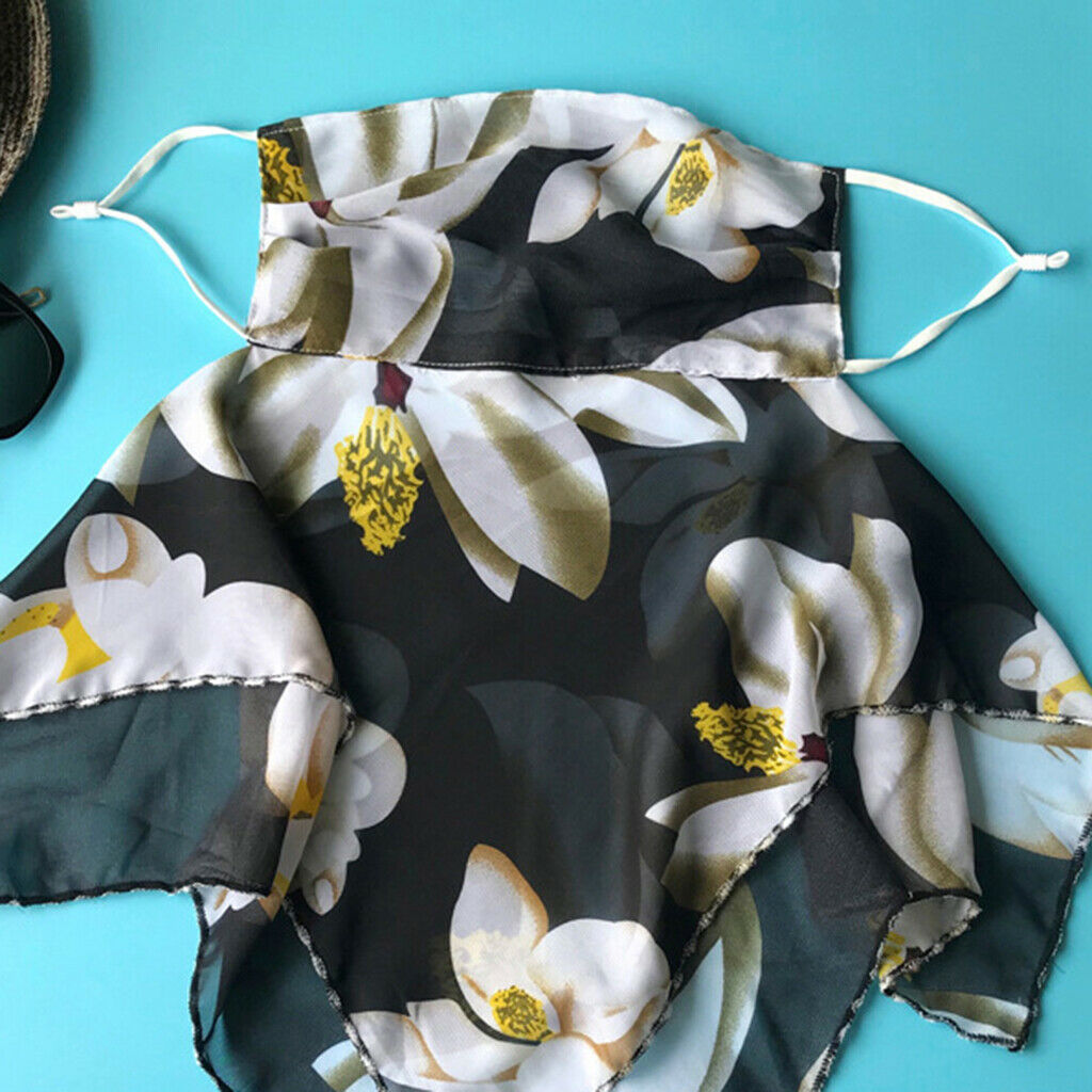 3 Pack Floral Face Scarf Outdoor Dust-proof Sun Protective Silky Scarf