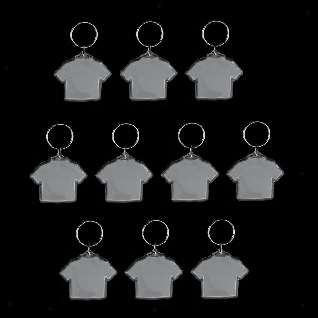 Clothes Shape Acrylic Photo Snap-in Key Chain - 5.0 X 5.5cm (Pack of 10)