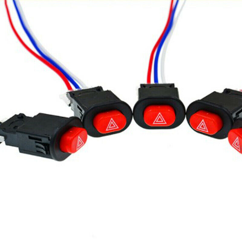 10X Motorcycle Light Switch Button Double Flash Emergency Flasher Switch Safety