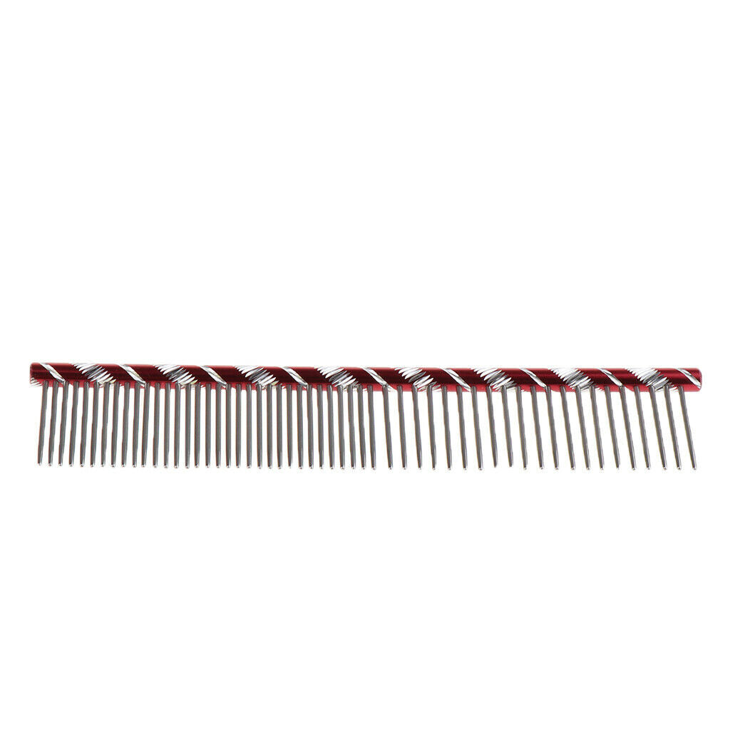 Pet Stainless Steel Hair Comb Pet Grooming Brush for Dog Cats Beauty Red