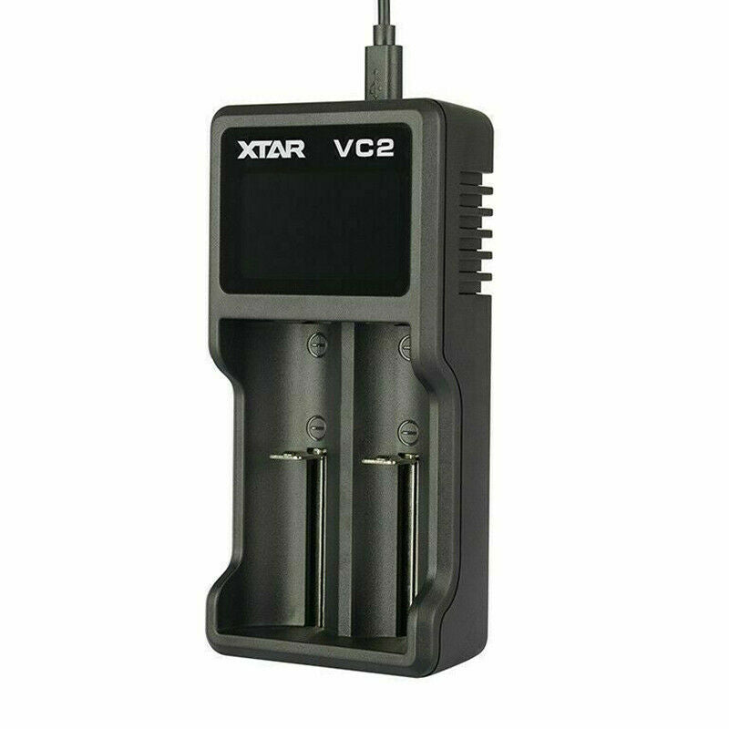 For XTAR VC2 Battery Fast Charger USB LCD Display for 18350 20700 21700 18650