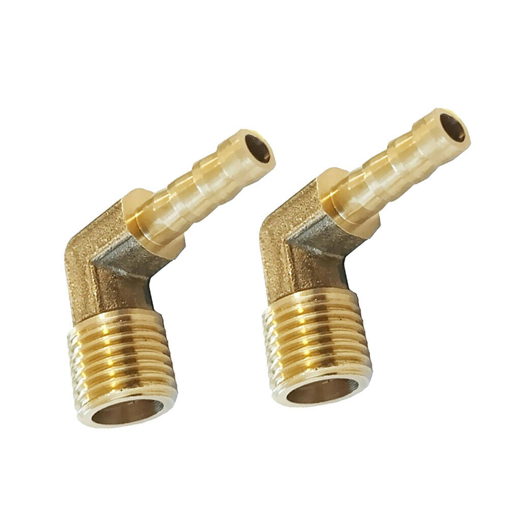 1/4'' BSP To 6mm+8mm Brass 90 Degree Male Elbow Barb Hose Tail Pipe Fitting