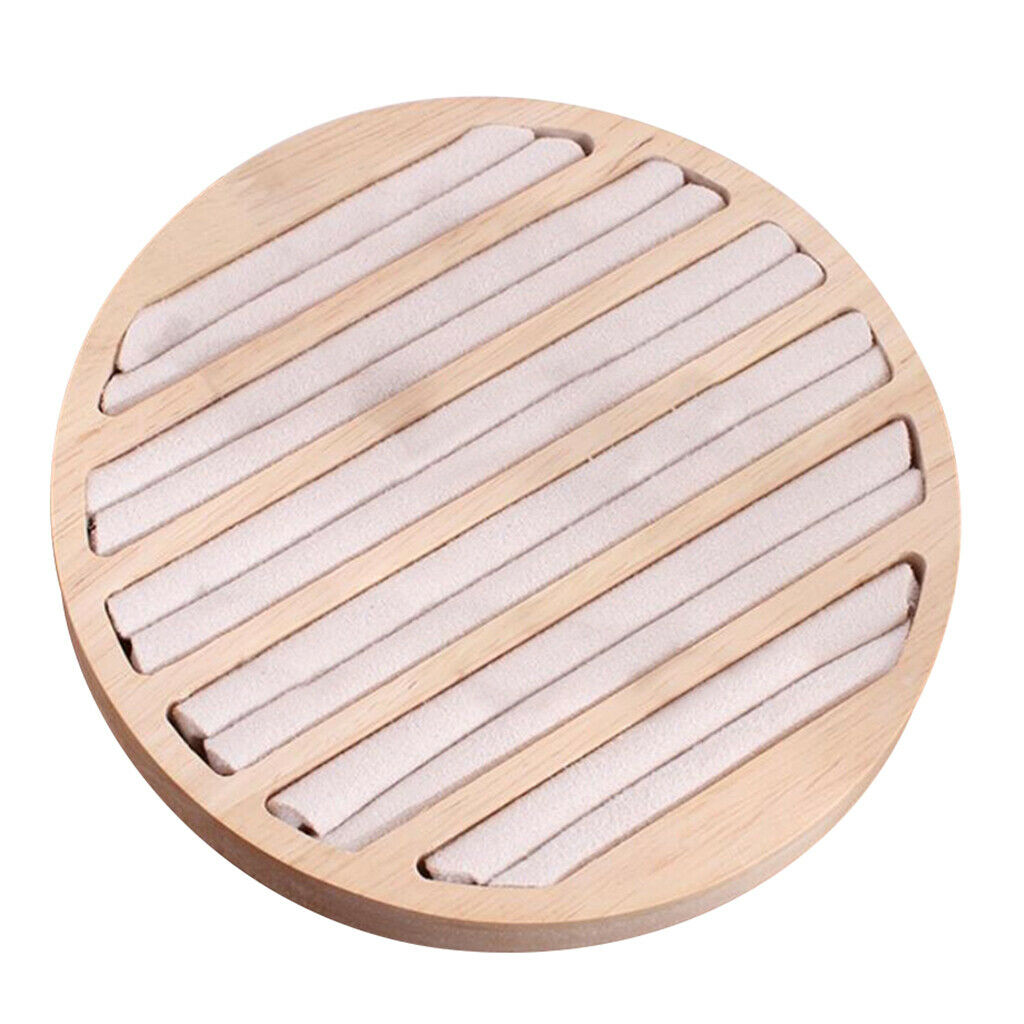 2X Round Ring Display Tray Holder for Shop Retail Commercial Use beige velvet