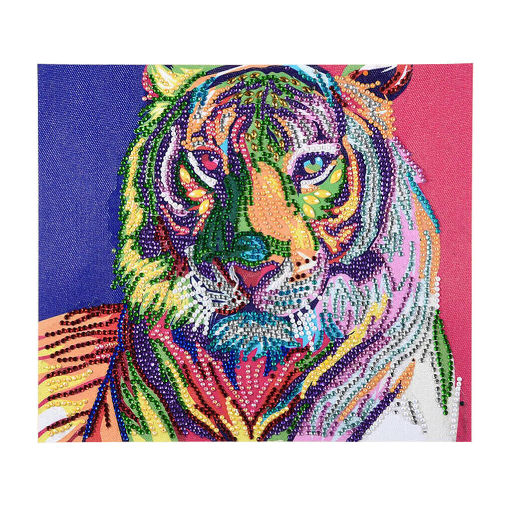 5D Diamond Painting Colorful Tiger Pictures Partial Special Drill Painting