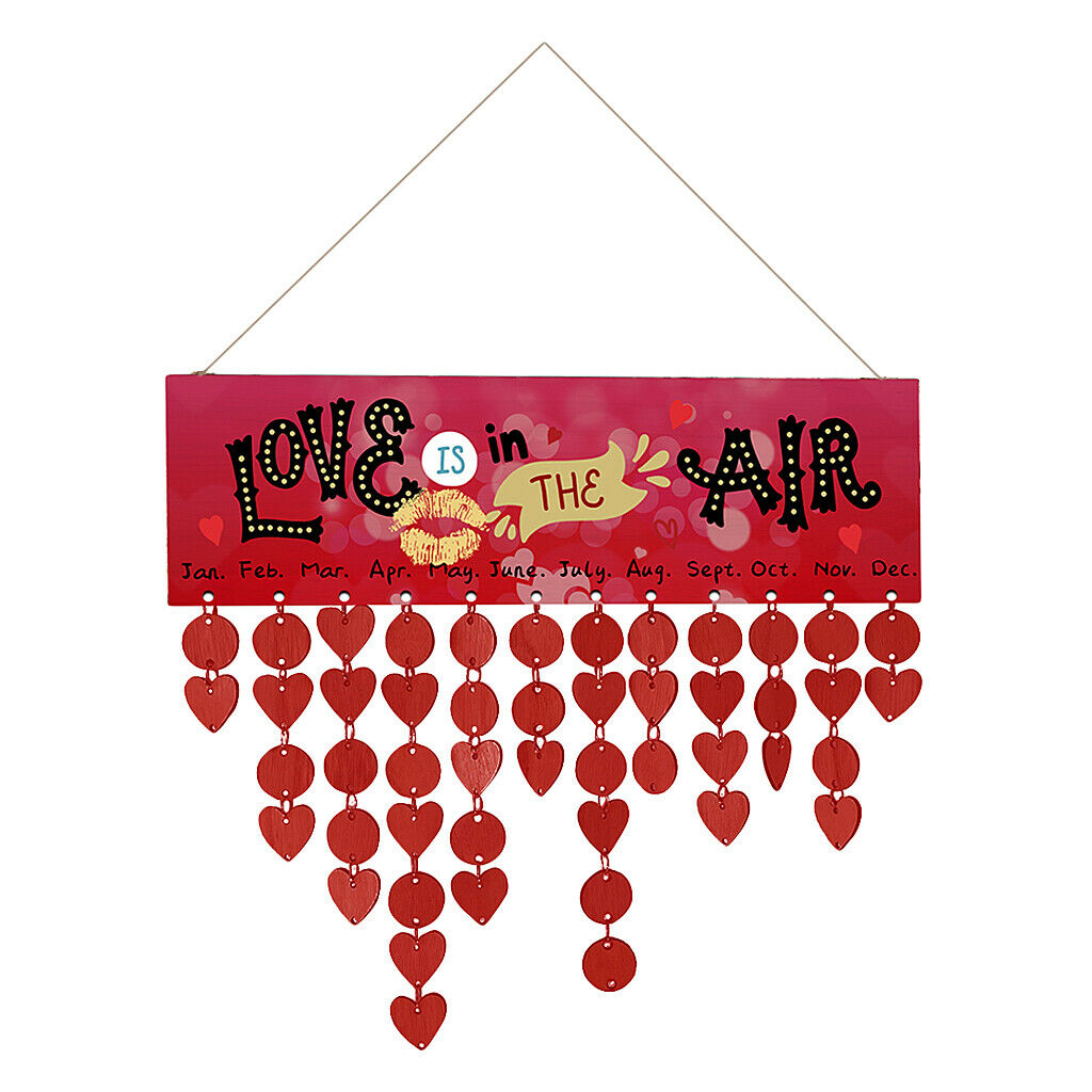 Retro Festive Hanging Wooden Family Friends Birthday Reminder Calendar DIY