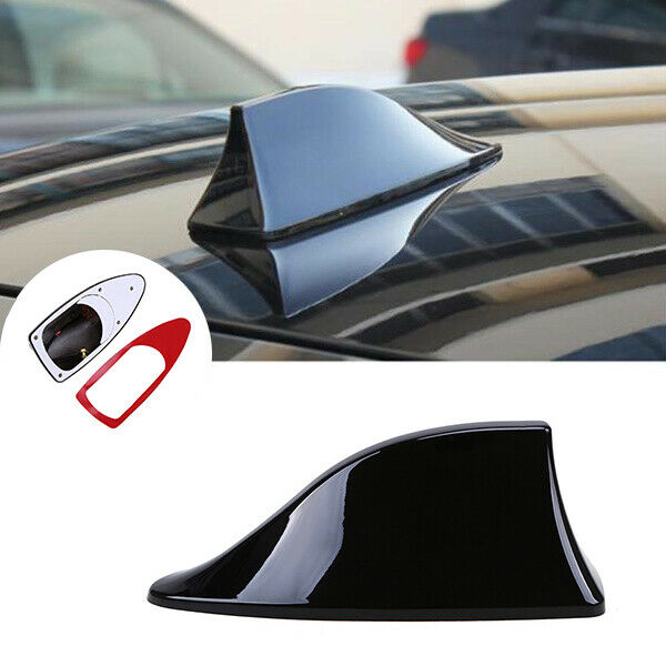 Black Car Top Roof Shark Fin decor Aerial Radio AM/FM Signal Antenna Cover Trim