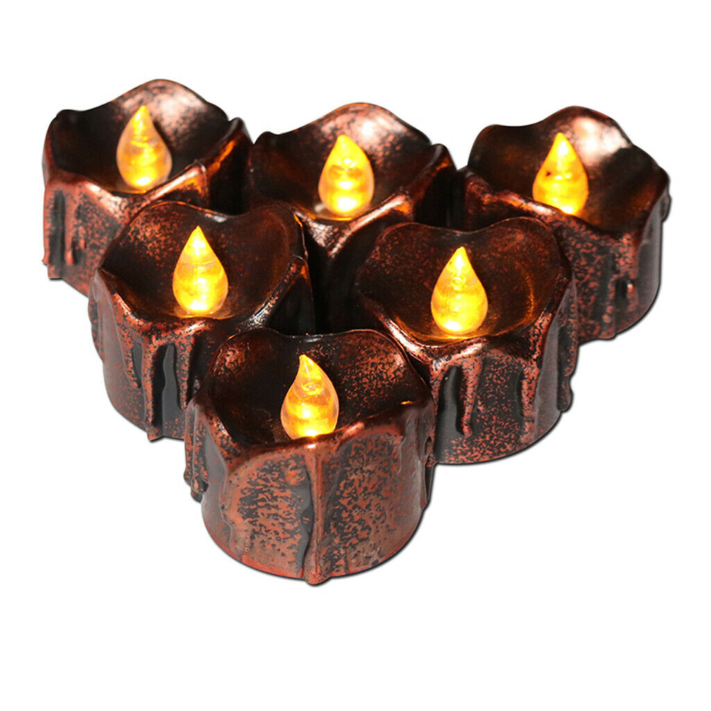 12Pcs Battery Operated LED Flameless Flickering Warm White Tea Light Candles