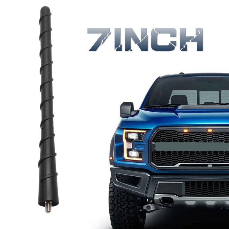 7" Radio Antenna Spiral Style Black Fit Ford F150 Super Duty/Raptor 2009-2020