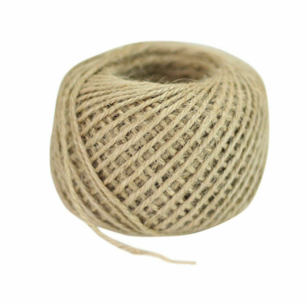 100M Natural Hemp Linen Cord Twisted Burlap Jute Twine Rope String Craft Decor