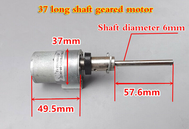 1pcs DC 12V long axis DC gear motor 60 rpm 37 gearbox high torque gear motor