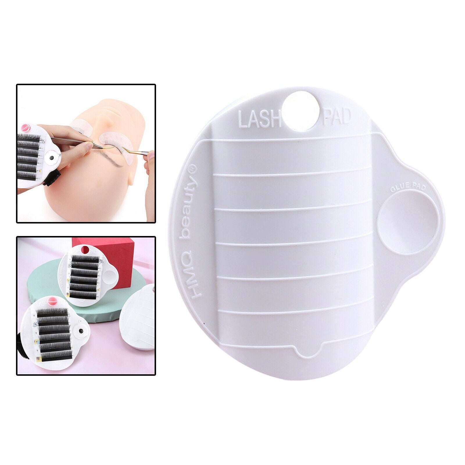Individual Eyelash Extension Hand Plate with Adjustable Wrist Strap White