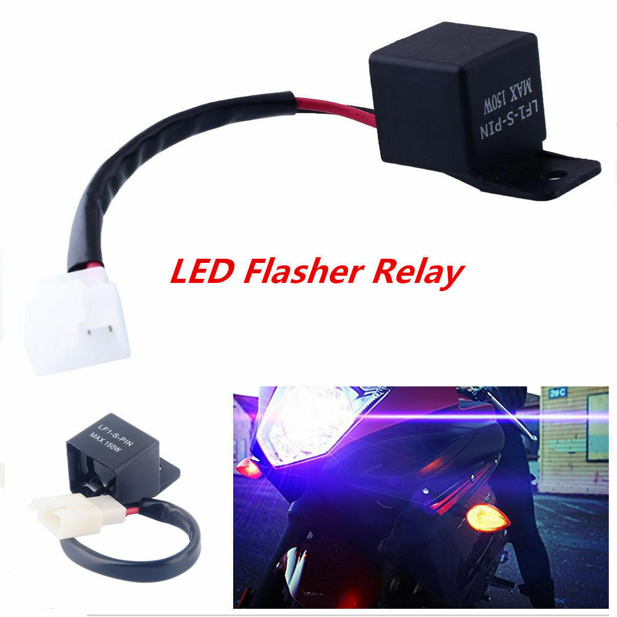 For Motorcycles 2-Pin 12V LED Flasher Relay Fix Turn Signal Lights Blinker Hot