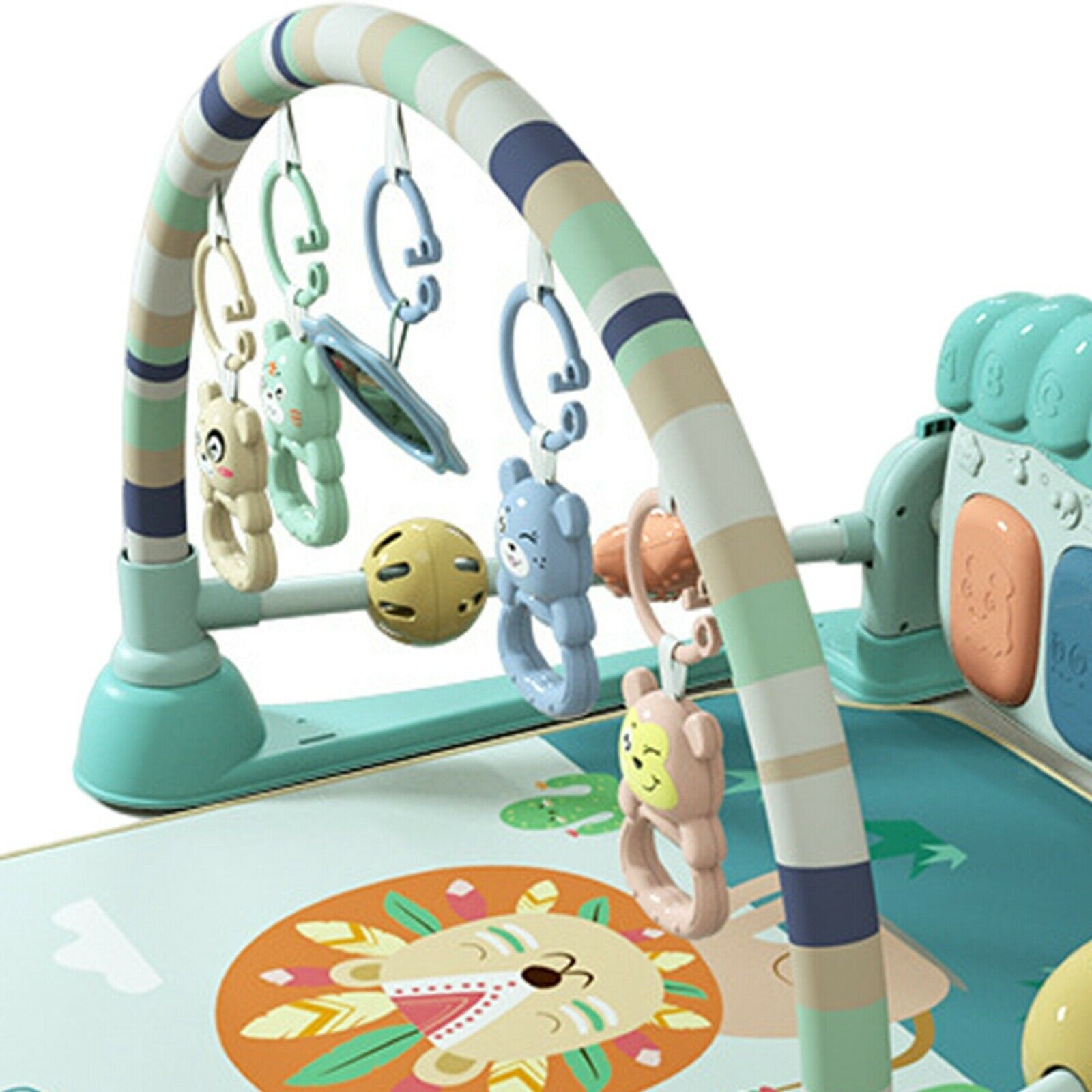 3 In 1 Baby Gym Play Mat with Piano Crawling Activity Center Fitness Carpet