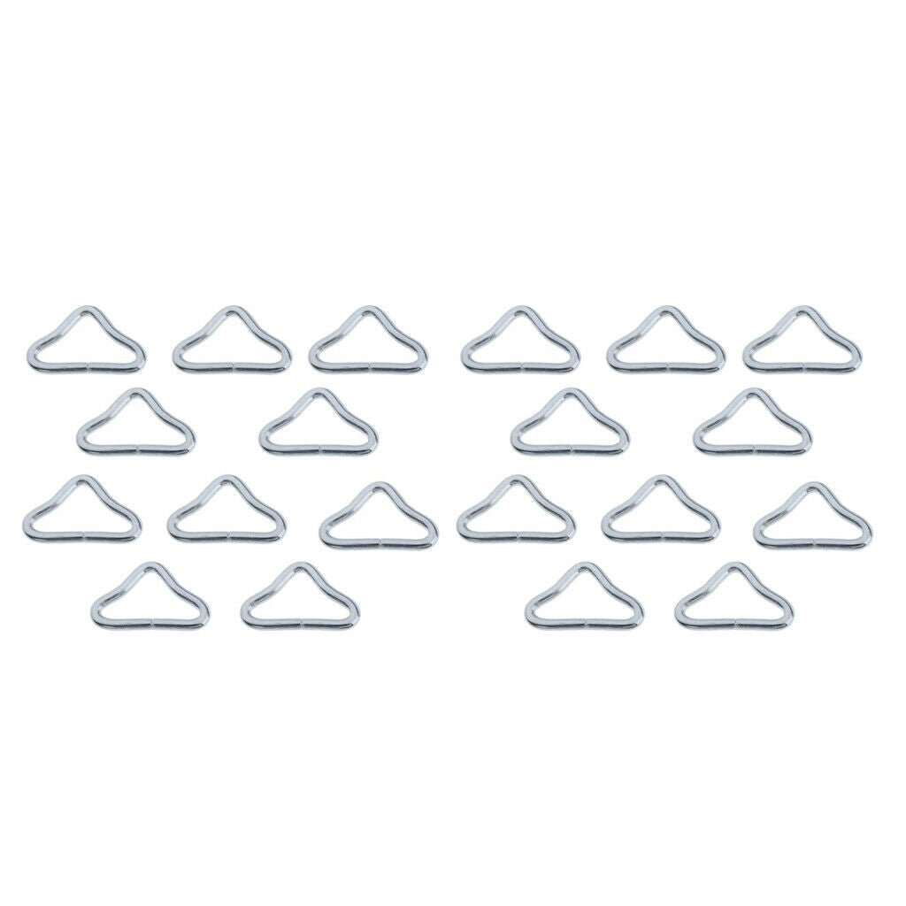 Pack of 20 Metal Triangle Rings Buckle Loop Ring for Trampoline Supplies