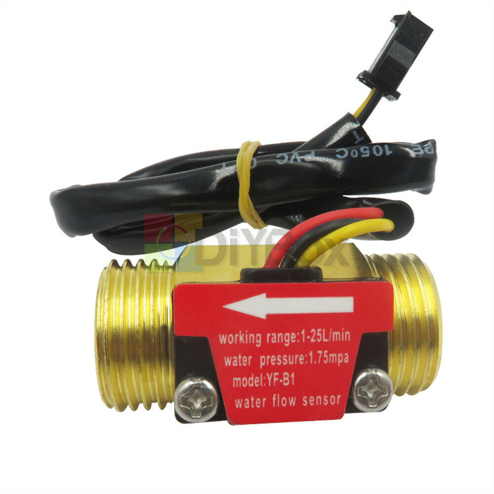 1-25L/min Flow Sensor G1/2'' Water Flow Hall Sensor Switch Flow Meter Flowmeter