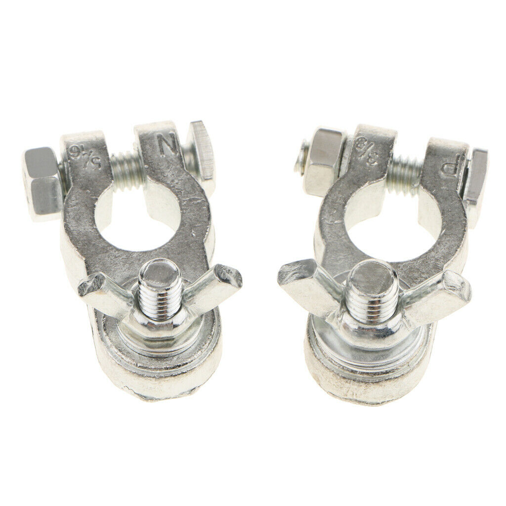 1 Pair Car Battery Terminals Positive & Negative Connectors Clamps