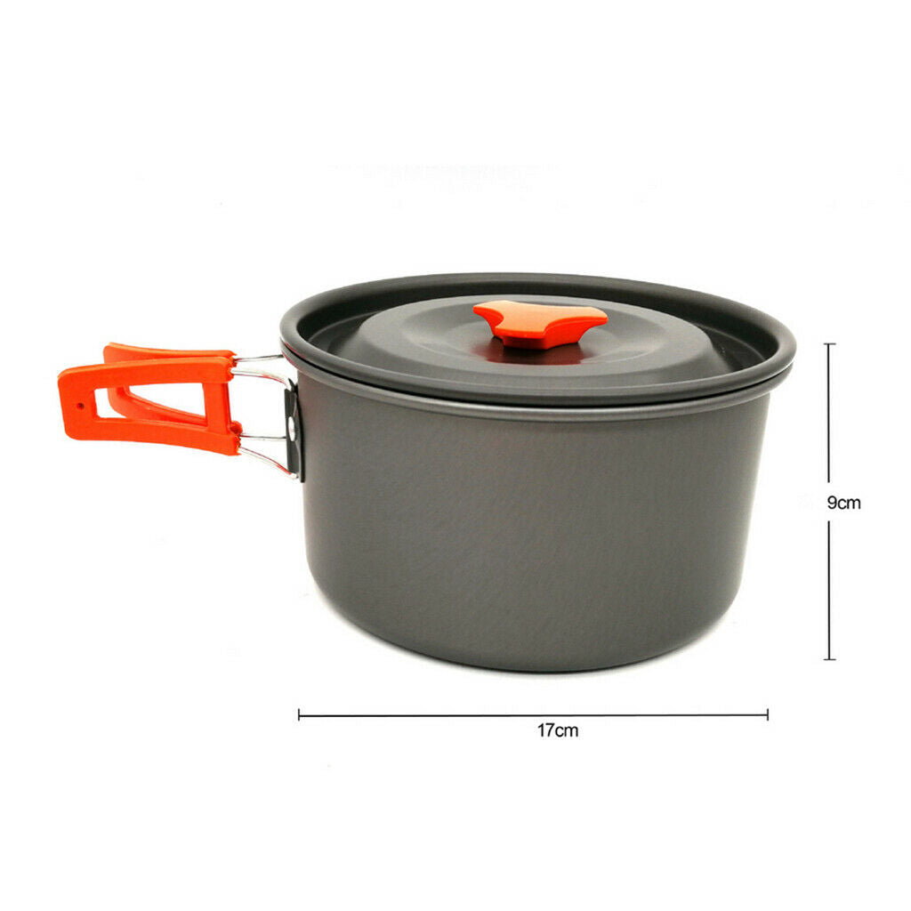 Aluminum Cookware Cutlery Set Camping Pot Pan Water Kettle Cooking Utensil