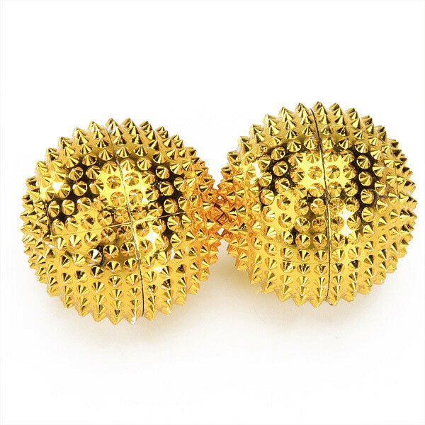 Magnetic Hand Palm Massage Needle Massaging Stimulation Balls (Golden)