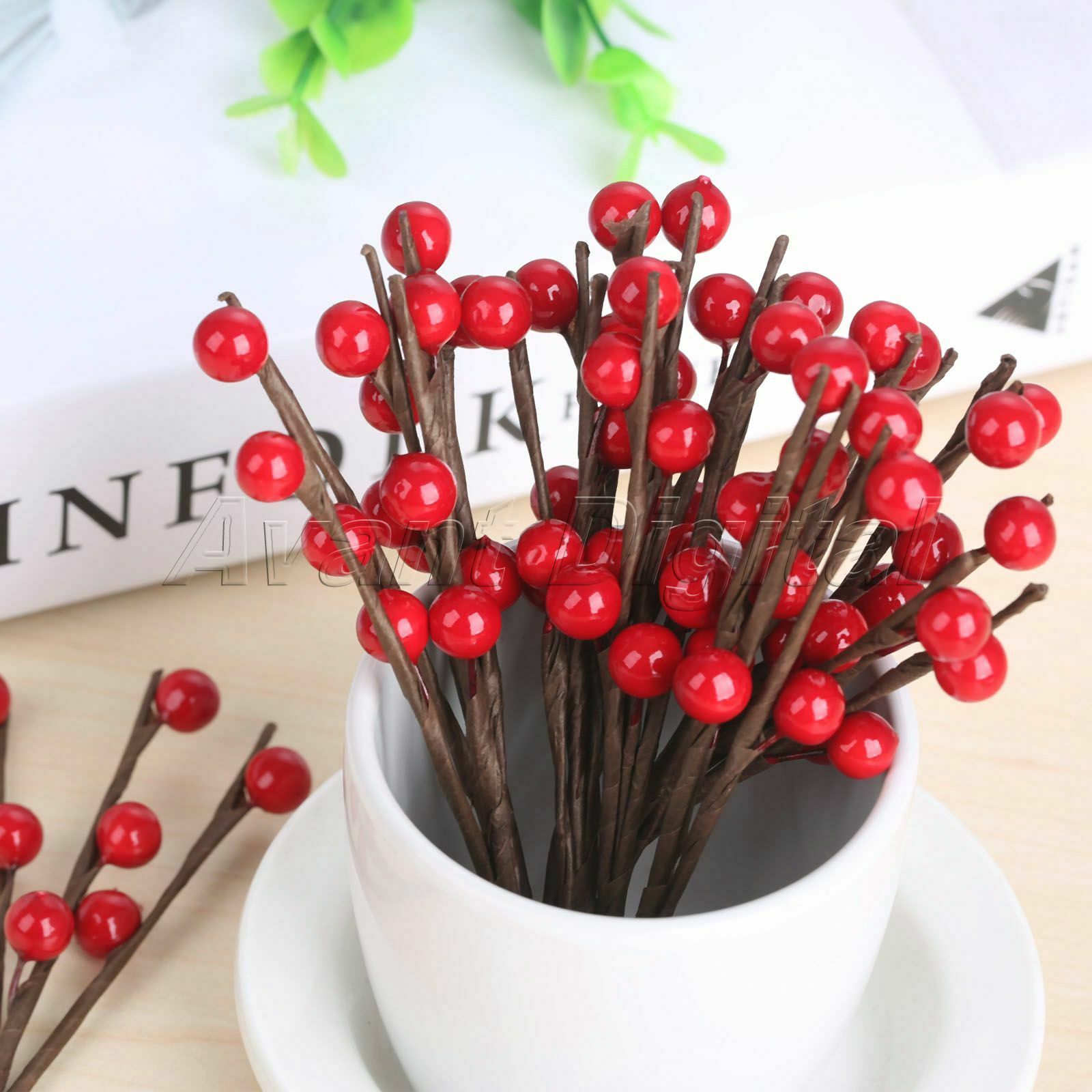 Decoration Artificial Berry Bacca Bouquet DIY Crafts Simulation Flowers 10Pcs