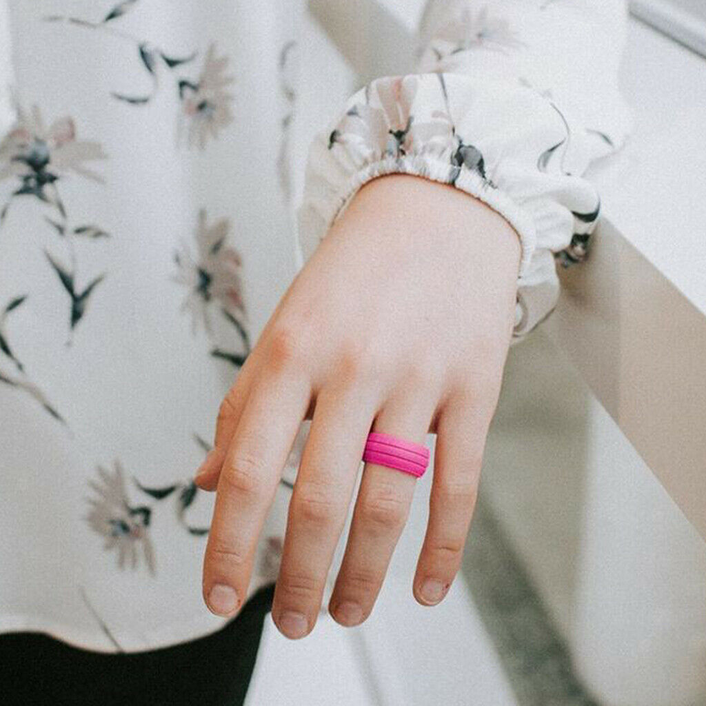 3 Pieces Silicone Wedding Ring Men Women Band Comfortable Flexible Size 10