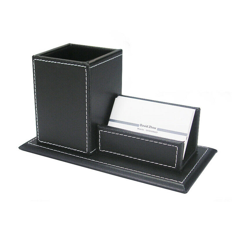 1PCS PU Leather Multi-Function Desk Stationery Organizer Storage Box Pen, PhB9G5