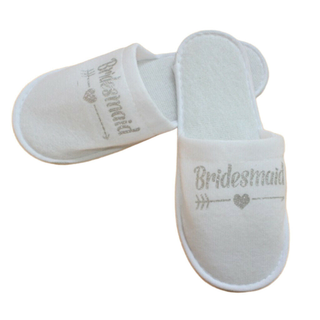 5 Pairs of Wedding Soft Bridesmaid Spa Closed Toe Disposable Slippers House