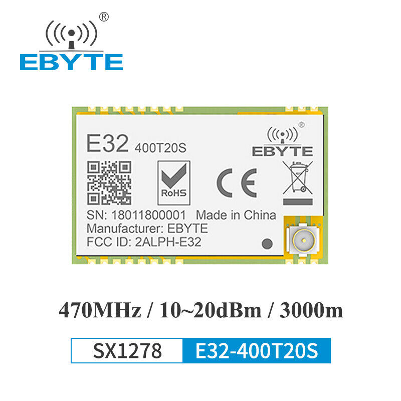 E32-400T20S 433MHz LoRa SX1278 100mW SMD Long Range IPEX Transmitter Receiver