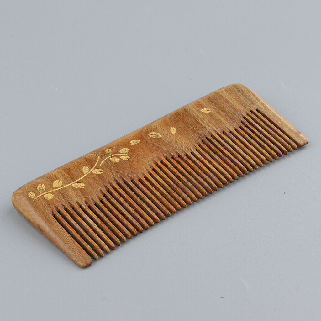 5" Handmade Wide Teeth Wood Comb Pocket Hairbrush Gift Plants