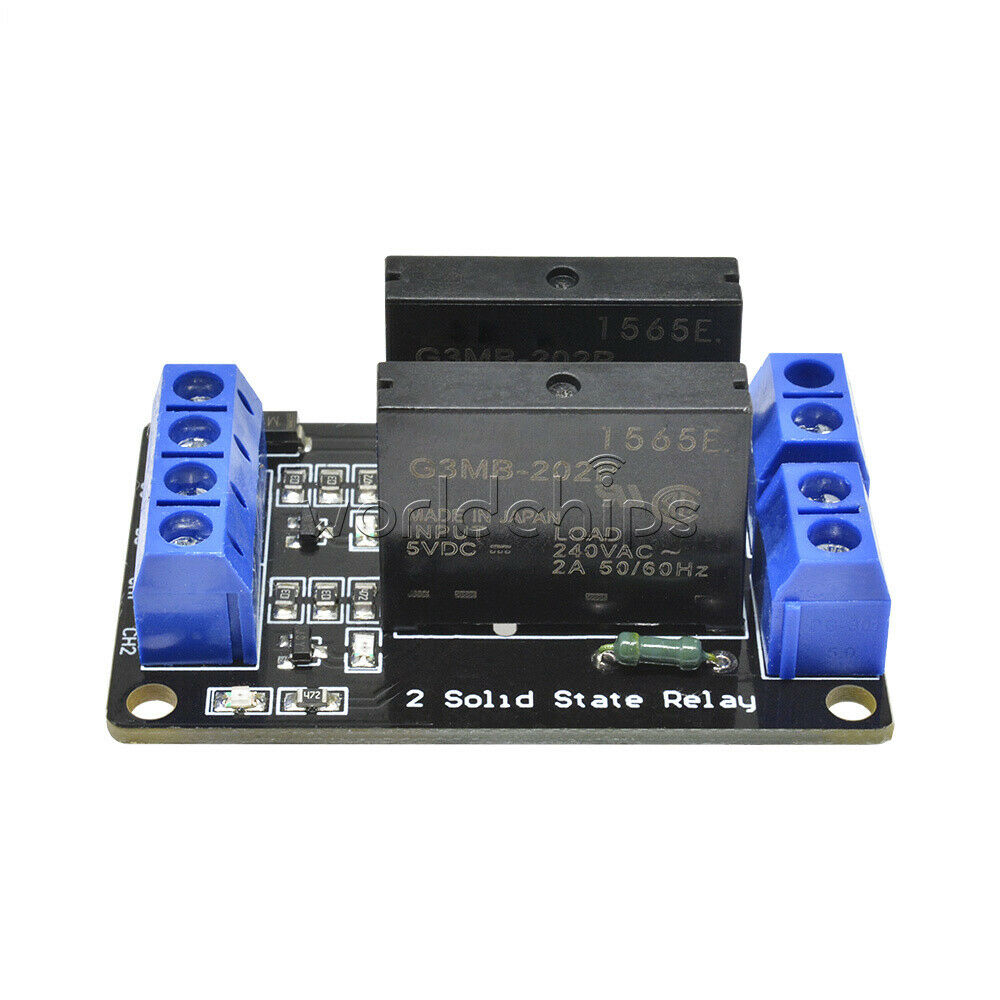 5V DC 2 Channel Solid-State Relay Board module High Level fuse for arduino