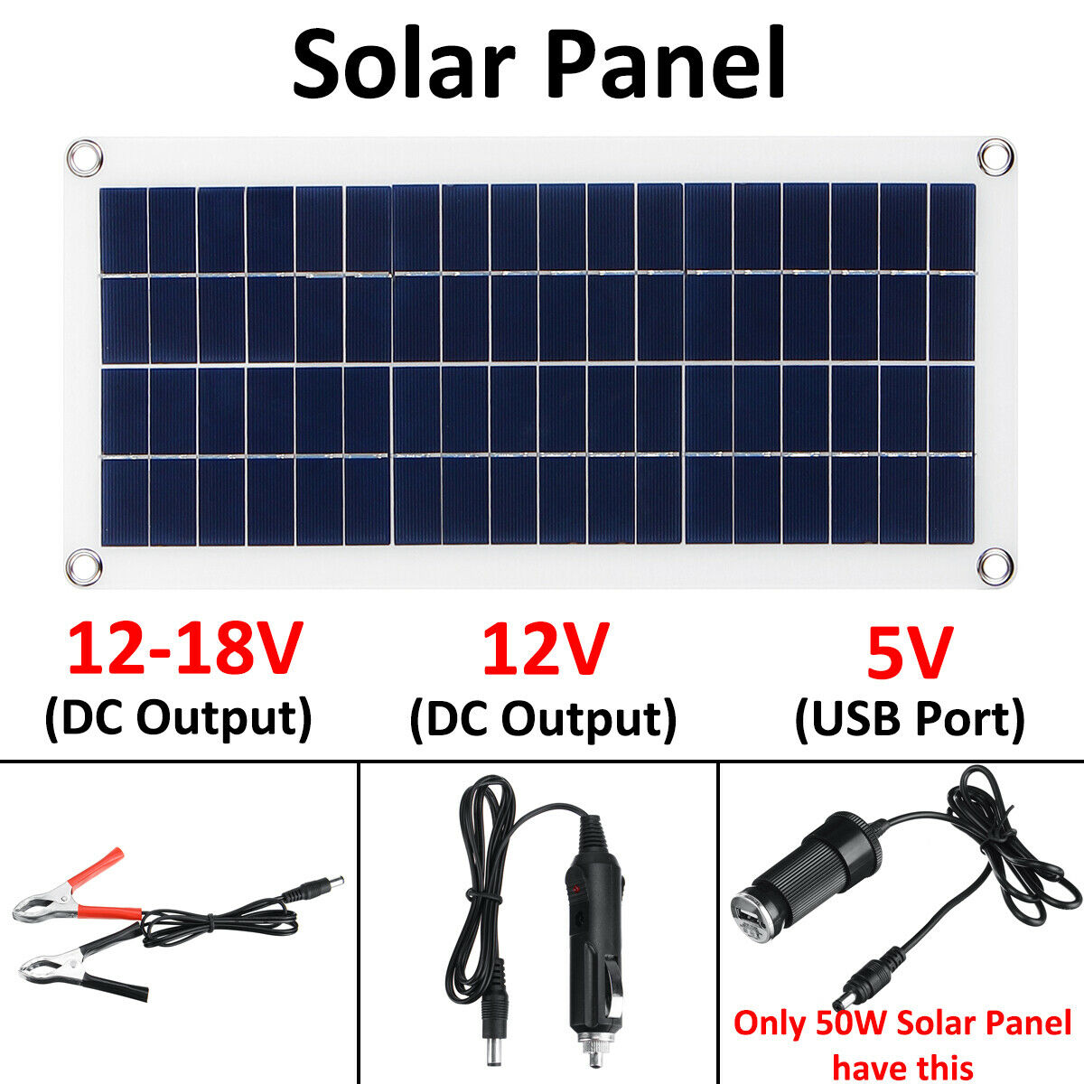 50W 18V USB Flexible Solar Panel Battery Charger Kit Car NEW Sunpowe ï¼G #F