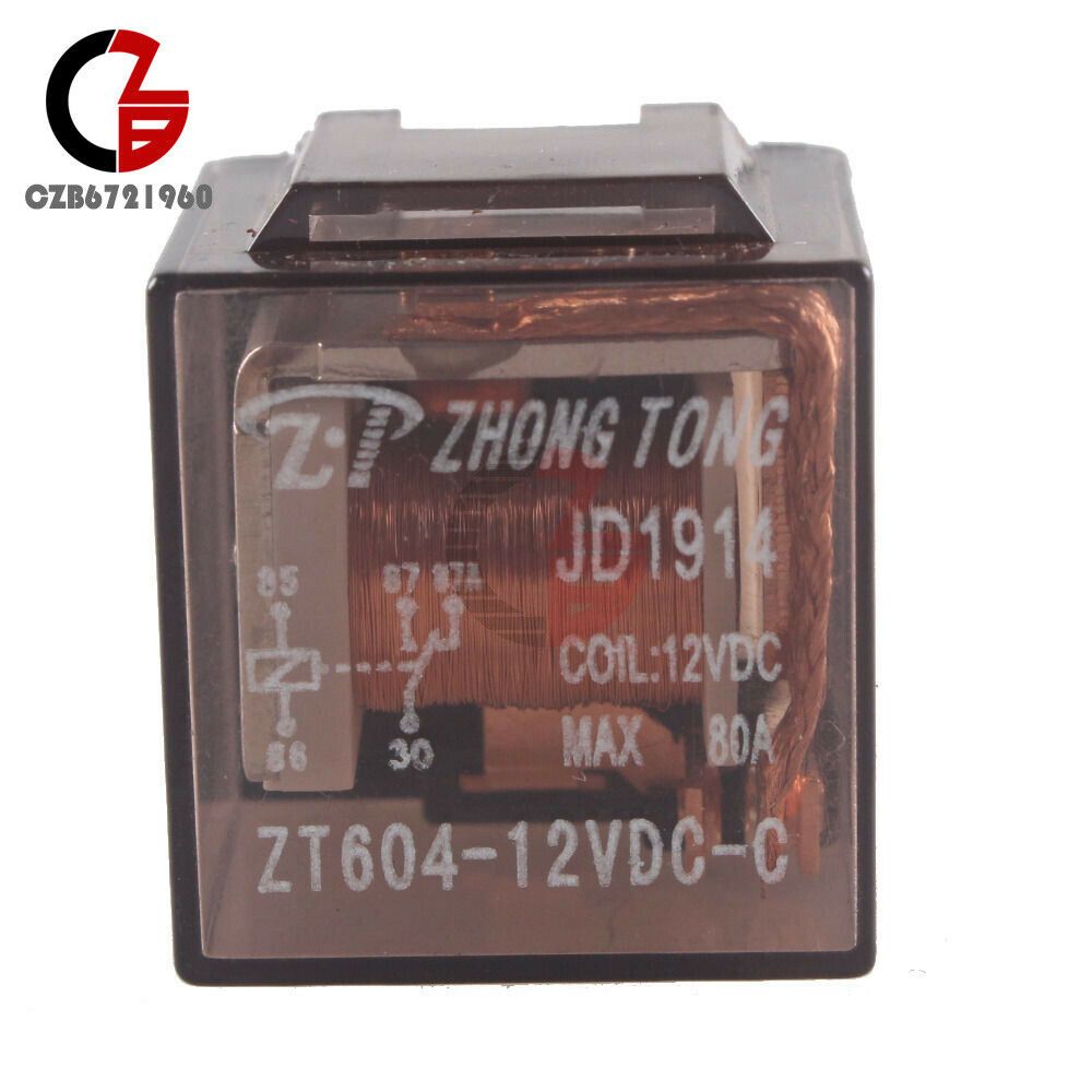 DC 24V 80A 1NO 1NC SPDT Green 5 Pins Indicator Light Truck Car Relay