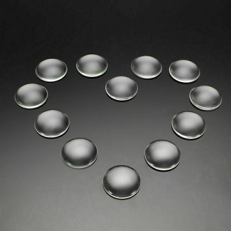 25MM 100Pcs Transparent Clear Round Flatback Domed Glass Cabochon Cover Finding