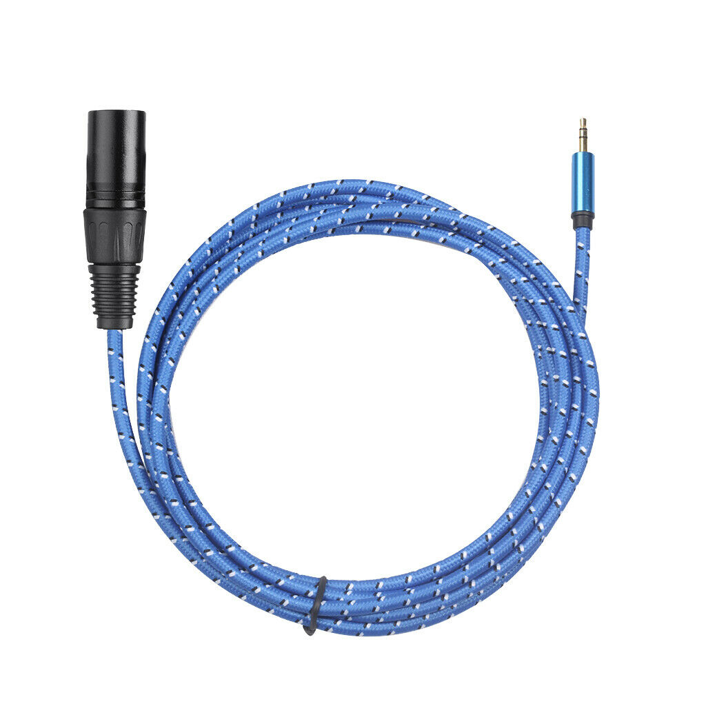 Audio Cable 3.5mm Male To XLR Male Stereo Audio Extension Cable Plug Blue