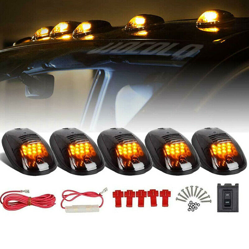 5Pcs Smoked Cab Roof Marker LED Roof Top Truck SUV Running Driving Light Set.DD